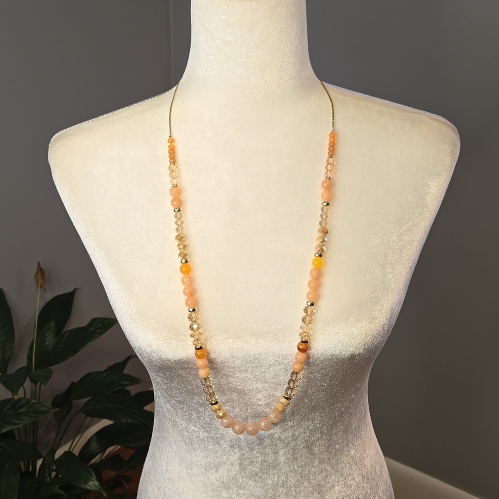 Loft 34" Goldtone with Multi Colored Beaded Necklace